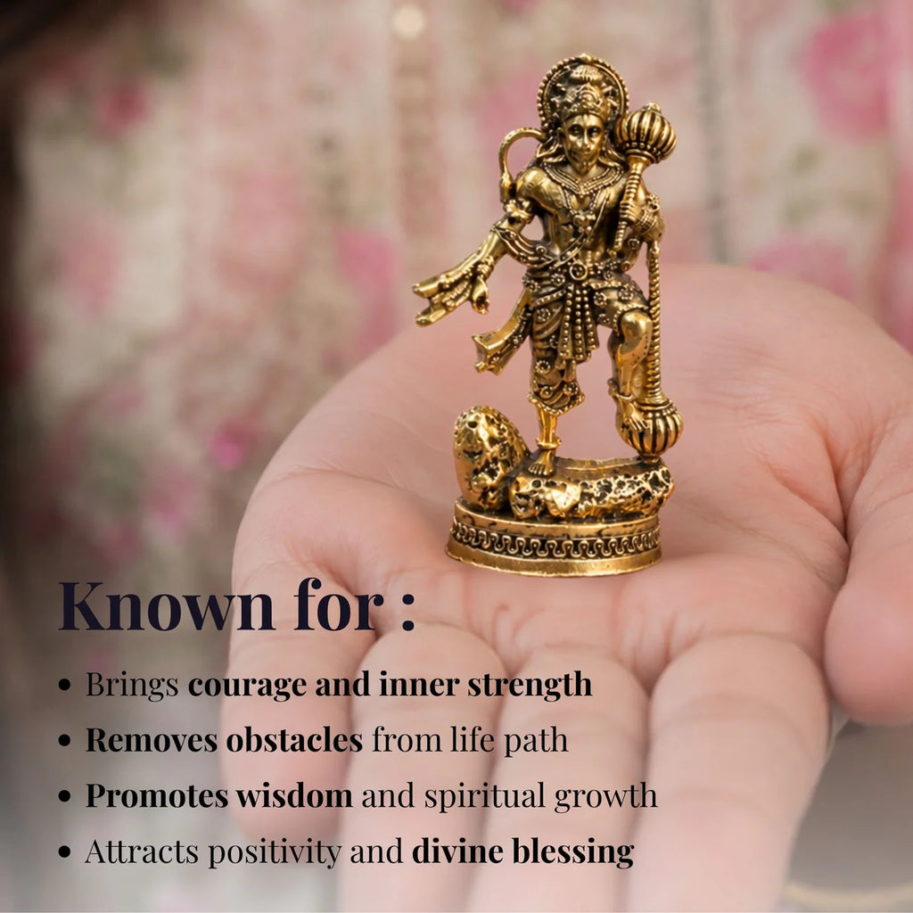 Gold Plated Hanuman Ji Idol for Car Dashboard