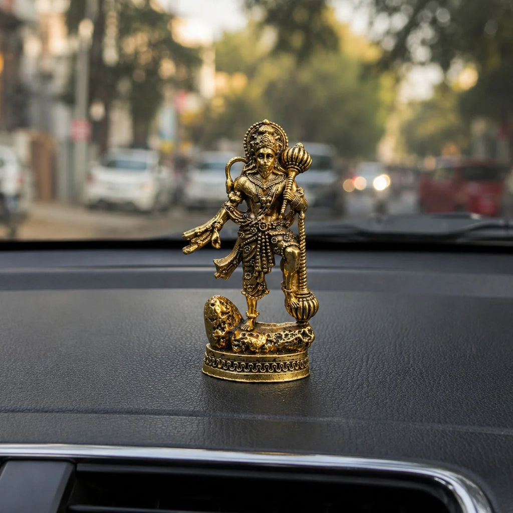 Gold Plated Hanuman Ji Idol for Car Dashboard