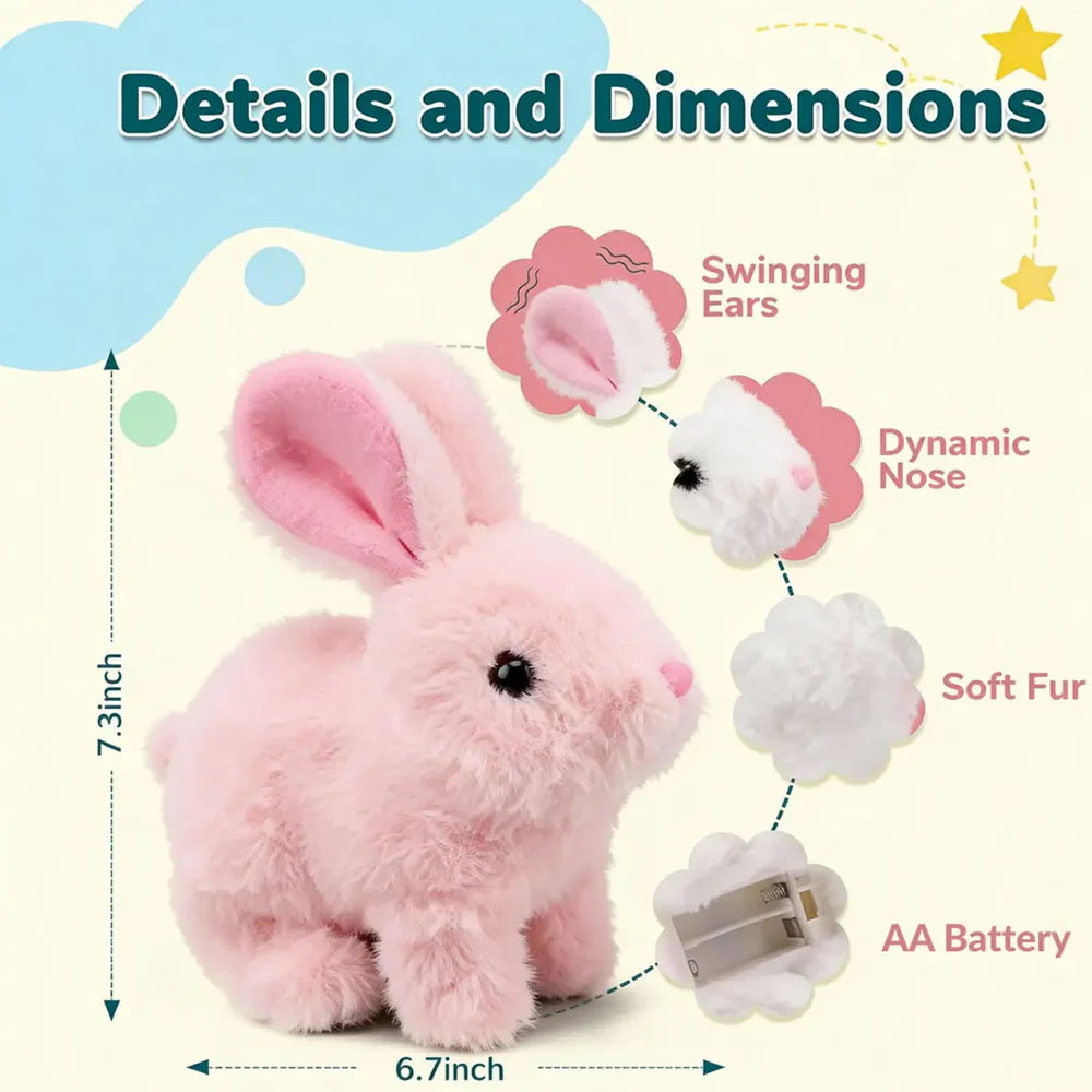 Kids Adorable Walking & Talking Plush Rabbit Toy