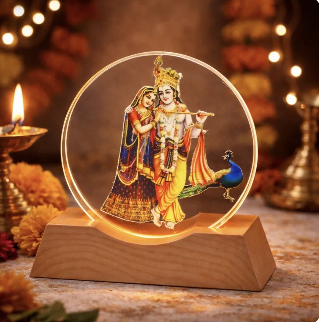 Radha Krishna coloured ring lamp