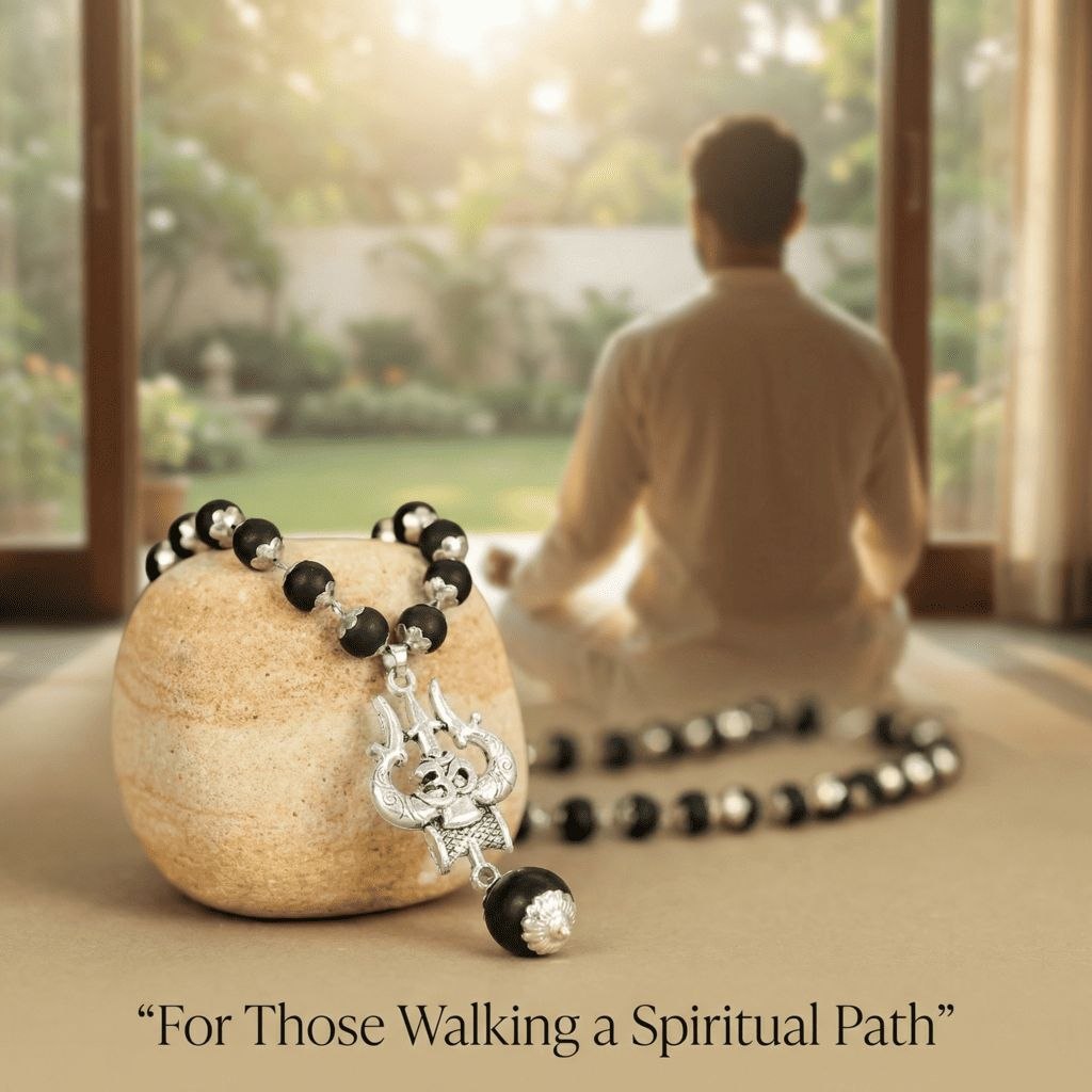 OM Shiva Trishool Karungali Mala (Free Gift Worth 599)