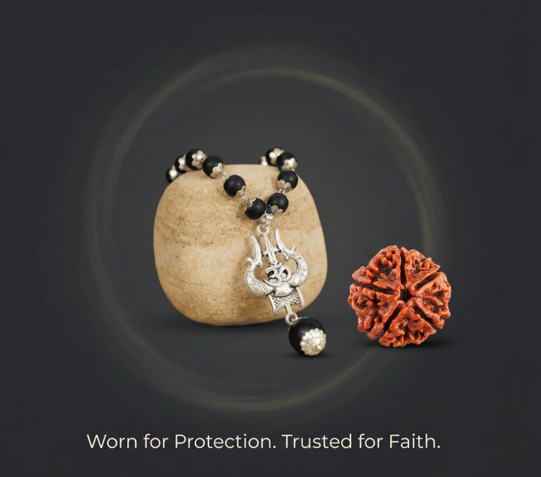 OM Shiva Trishool Karungali Mala (Free Gift Worth 599)