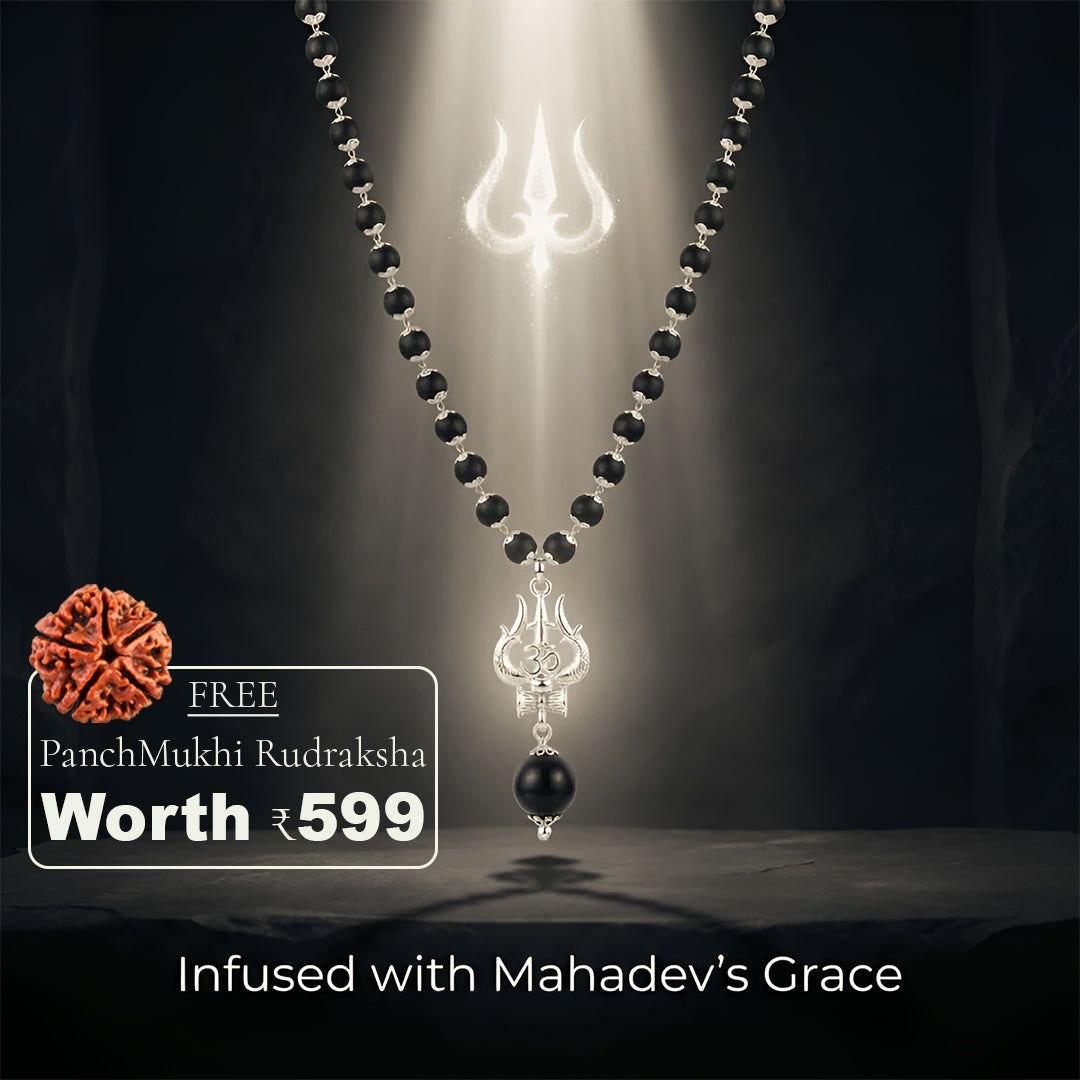 OM Shiva Trishool Karungali Mala (Free Gift Worth 599)