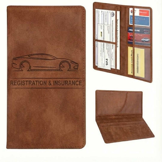 Leather Unique Car Registration and Insurance Card Holder
