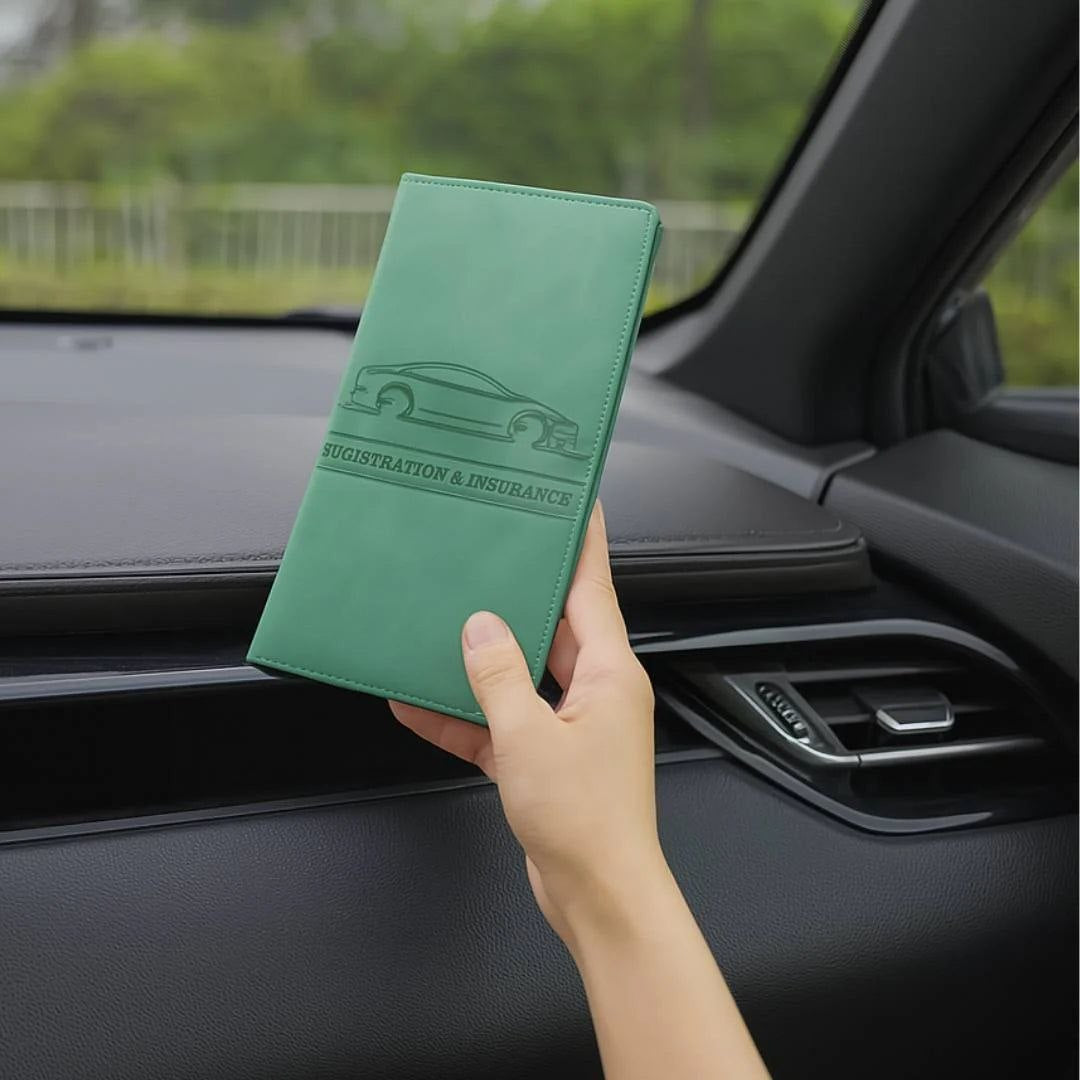 Leather Unique Car Registration and Insurance Card Holder