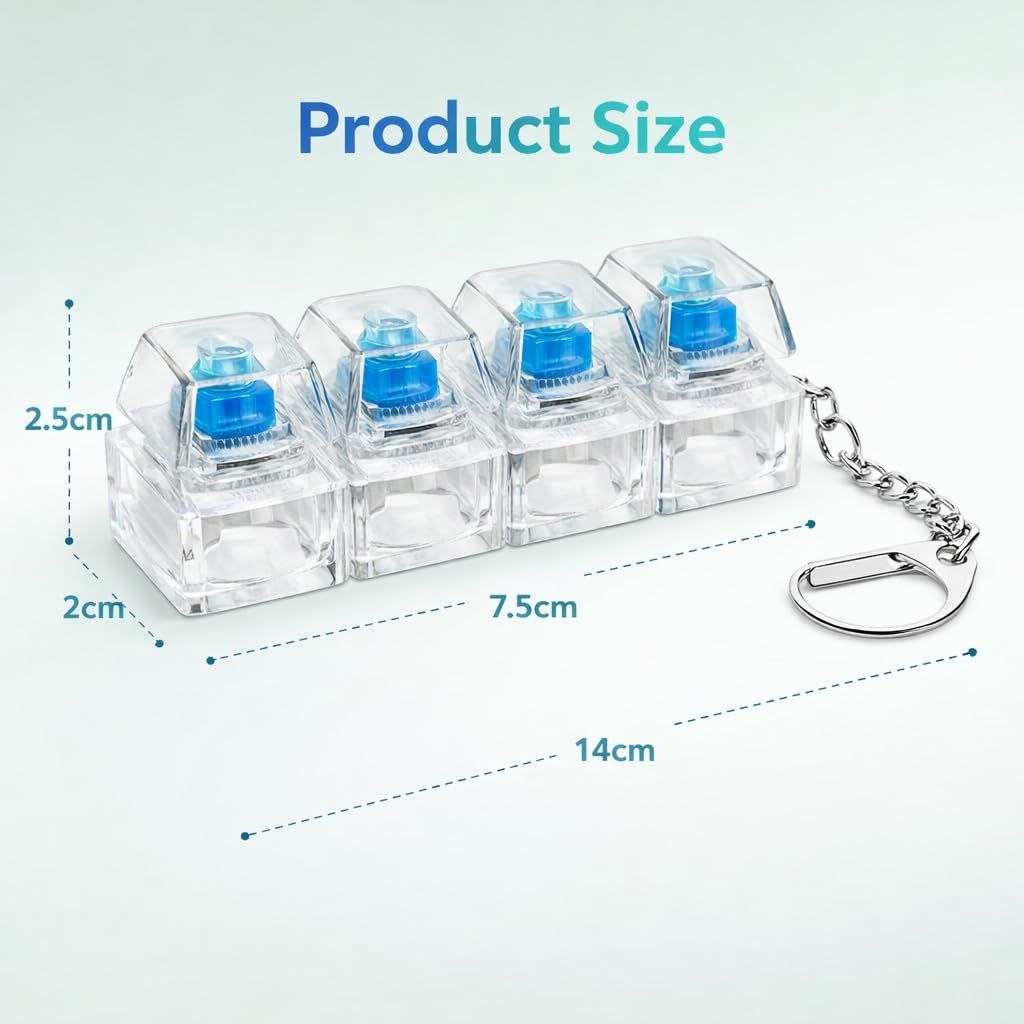 Stress Relief Keyboard Keychain Fidget