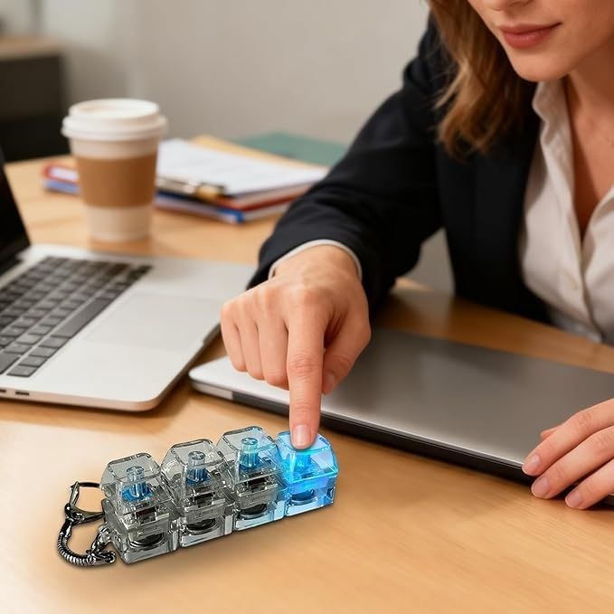 Stress Relief Keyboard Keychain Fidget