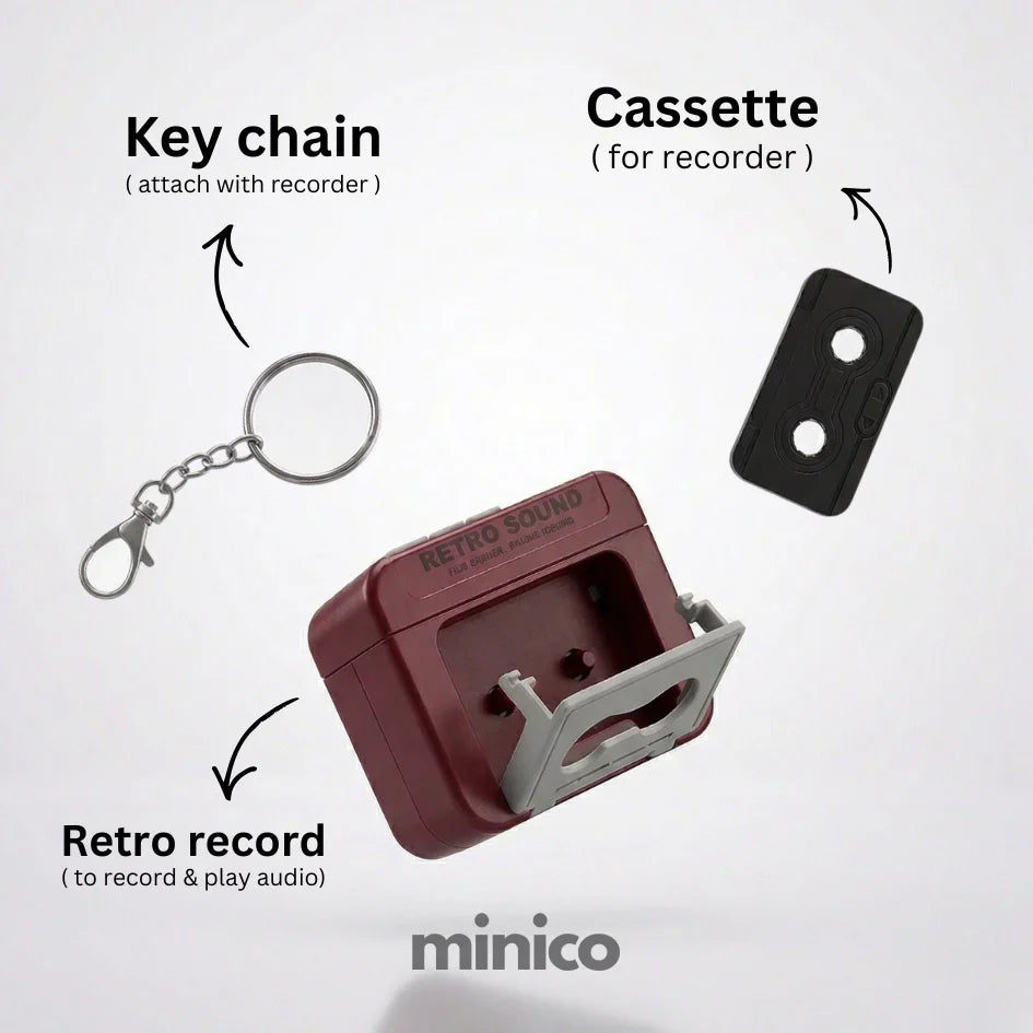 Mini Keychain Audio Recorder | Retro Design
