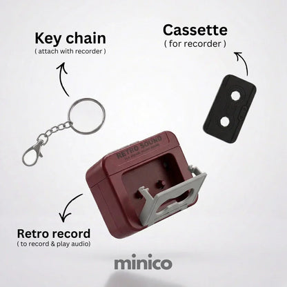 Mini Keychain Audio Recorder | Retro Design